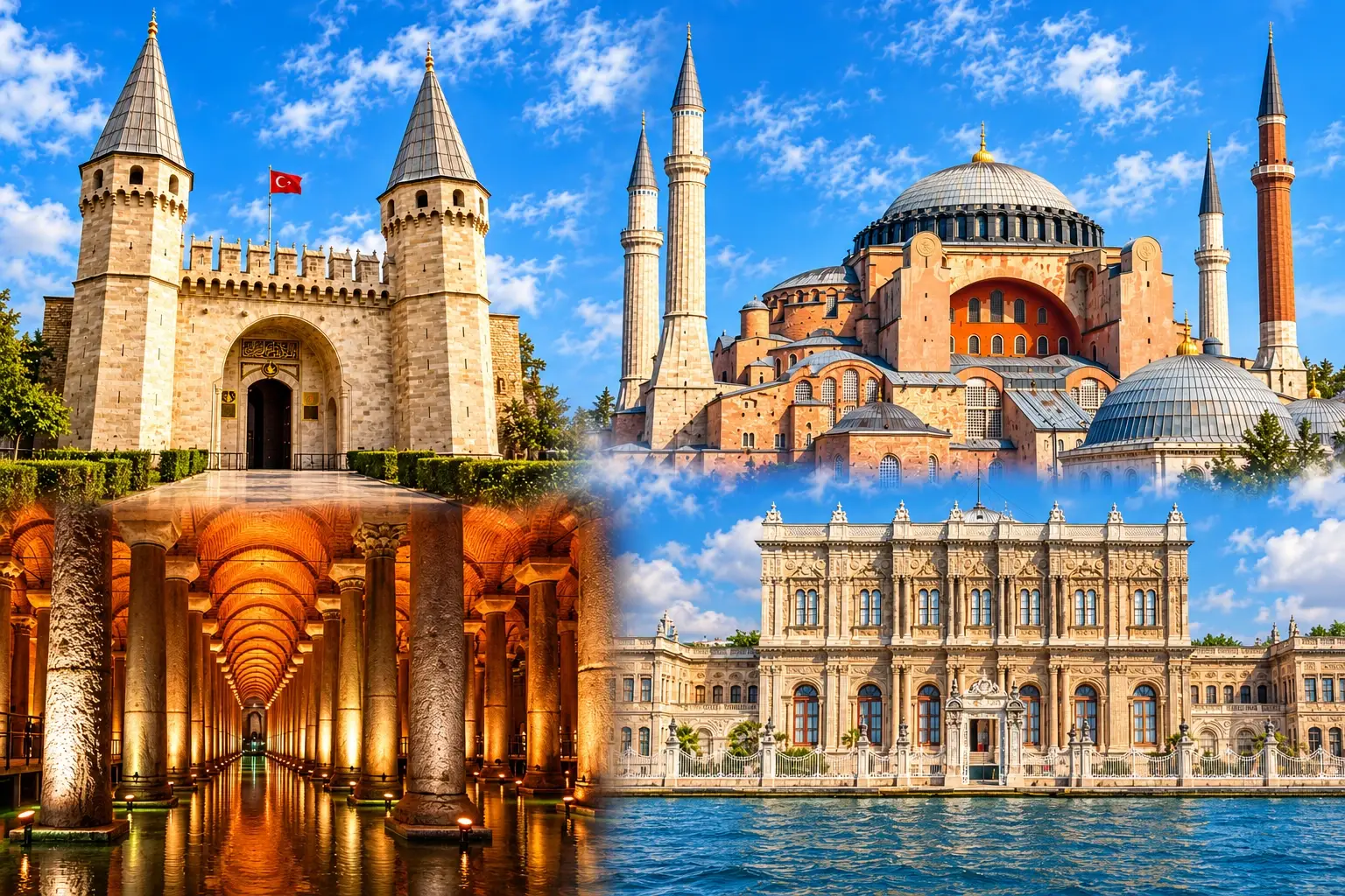Palacio de Topkapı · Galería de visitantes de Santa Sofía · Cisterna Basílica · Palacio de Dolmabahçe