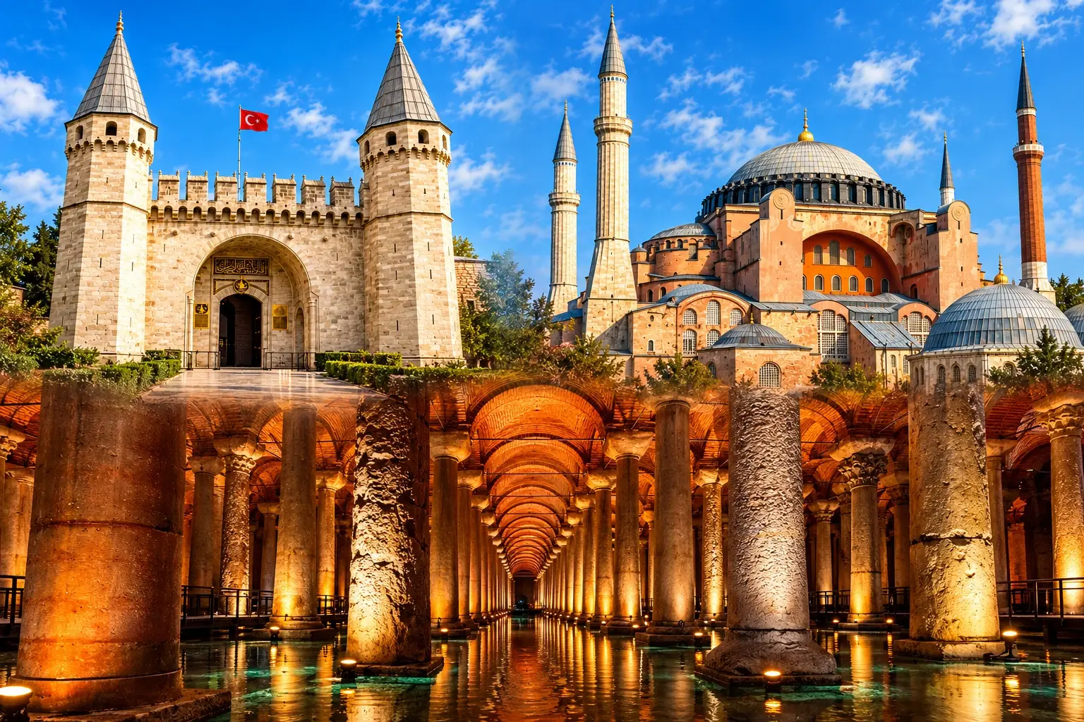 Palacio de Topkapı · Galería de visitantes de Santa Sofía · Cisterna Basílica