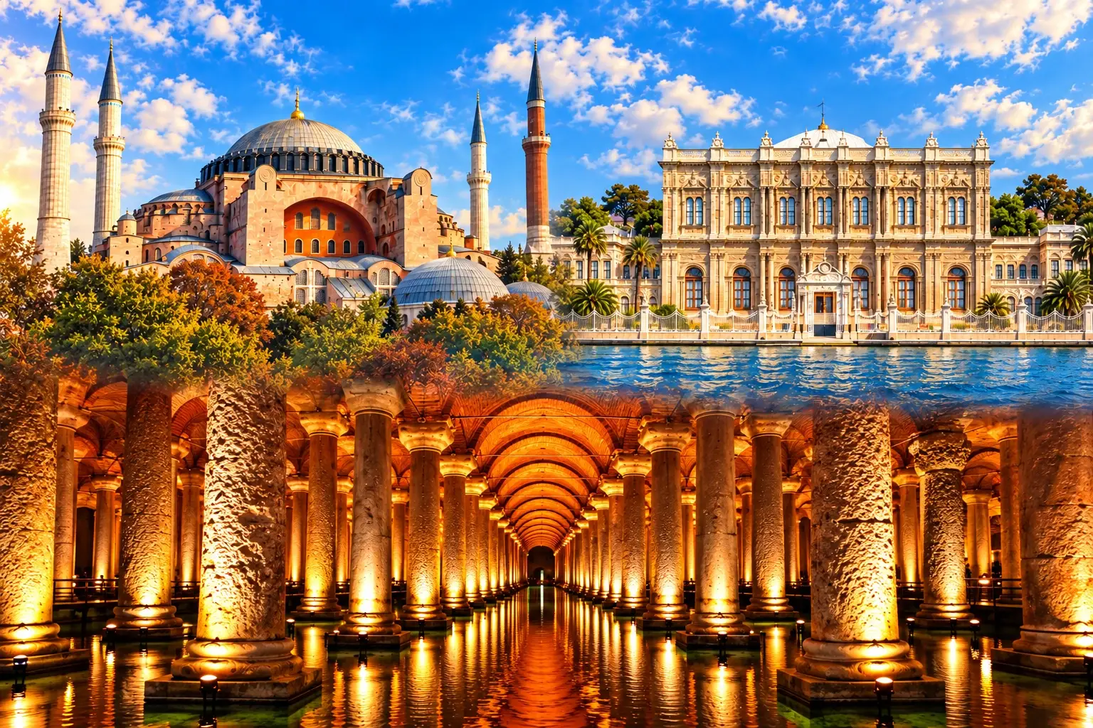 Hagia Sophia Visitor Gallery · Basilica Cistern · Dolmabahçe Palace